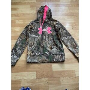 Under Armour Realtree Camo Hoodie Pink Big Logo Women’s XS  Hooded Sweatshirt